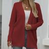 IHUASU Women's Knitwear Autumn and Winter Knitted Cardigan Loose Solid Colour Jumper