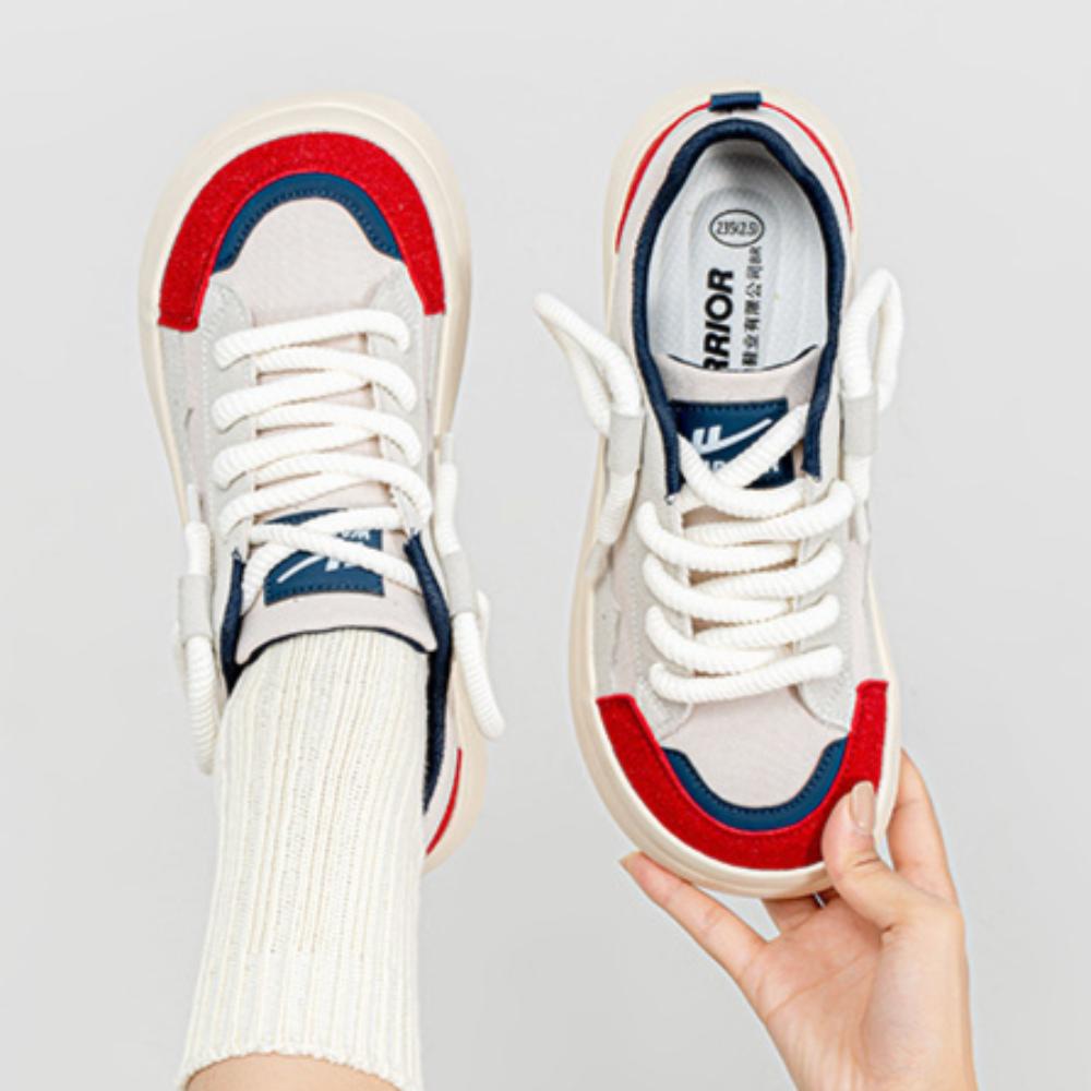 Warrior Back Little White Shoes Women's Low-top Thick-soled Breathable Casual Shoes Retro Board Shoes