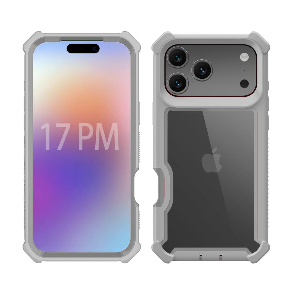 Ударопрочный чехол-броня 2 в 1 для iPhone 17 Air 16 E 15 14 Plus 13 12 11 Pro Max Бампер Прозрачная акриловая жесткая крышка