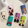 Чехол для телефона с рисунком Фриды Кало для Samsung S25, S24, S21, S22, S23, S30, Ultra, S20, Plus, Fe, Note, 10, 9, 5G Черный