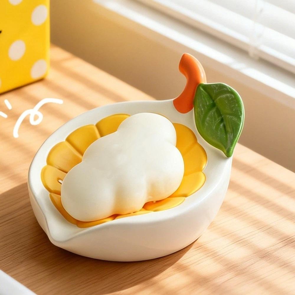 Non-Slip Lemon Soap Dish Stable Dry Soap Storage Rack Creative Drainage Soap Dish Kitchen