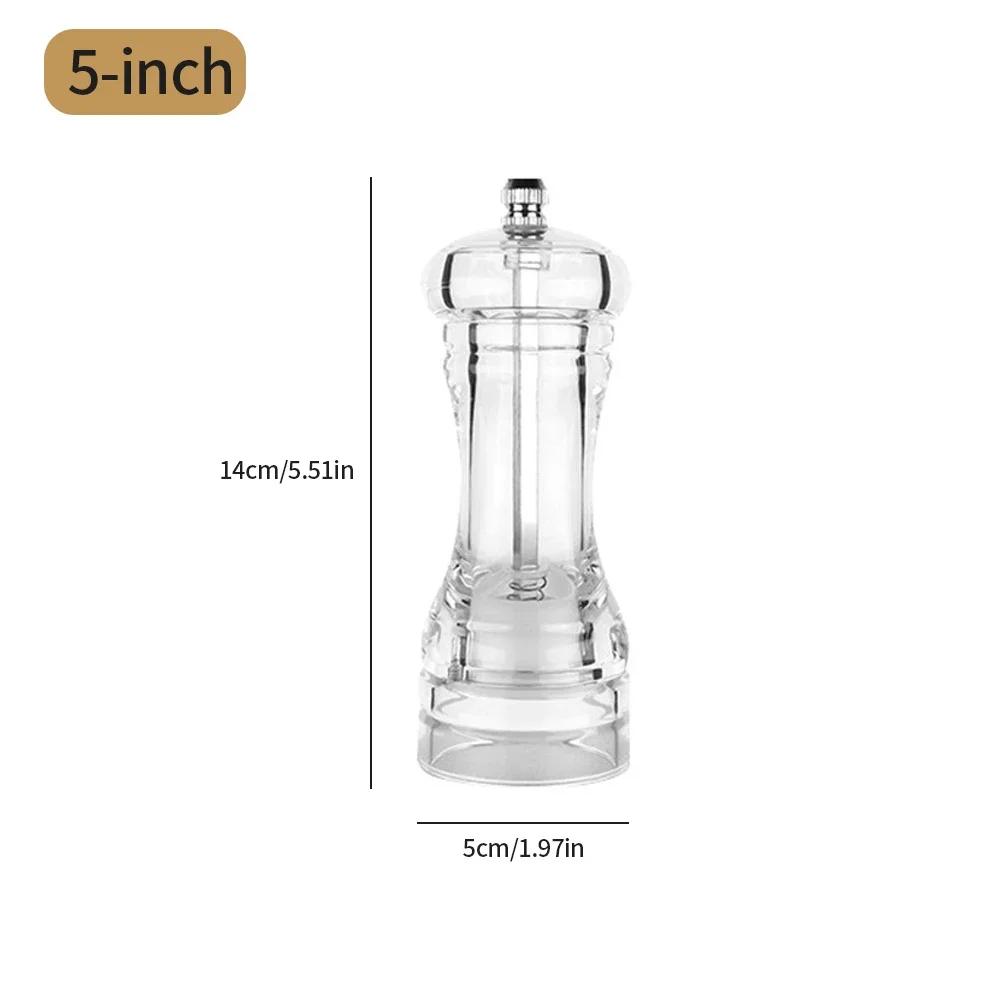 Прозрачная ручная акриловая перечница мельница для перца и солонка с регулируемой степенью помола от керамического ротора кухонные инструменты