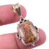 Natural Maryam Jasper 925 Solid Sterling Silver Gift TwoTone Pendant 1.50" n4Z36