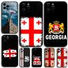 Чехол для телефона с флагом Грузии для Apple iPhone 15,14,13,12,11,Pro,X,XS,Max,XR,Plus,Mini Мягкий черный чехол