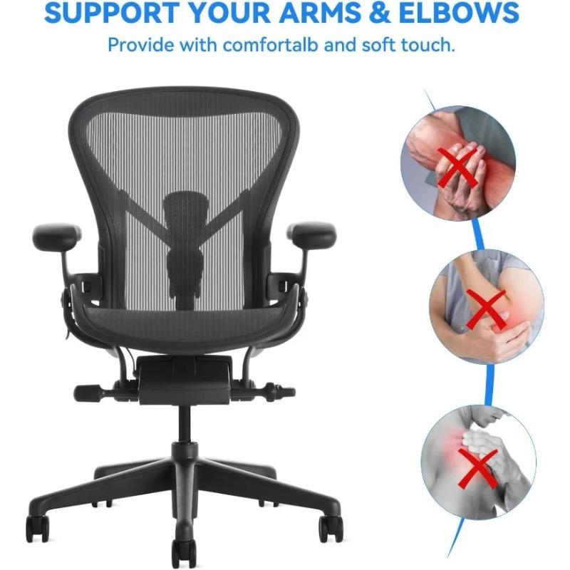 1 Pair Black Chair Armrest Replacement Arm Pads Caps for Herman Miller Classic Aeron Chair - Office Chair Arm Rest Replacement
