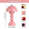 Tri Color Dimming Table Lamp Mushroom Flower Bud Night Light Creative Decor Light  Restaurants