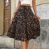 Women's Fashion Pleated Floral Print Elastic Waist Loose Lace Skirt