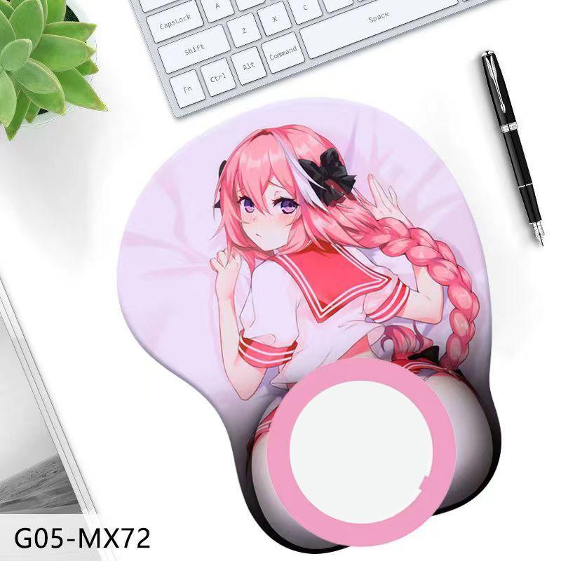 3D силиконовый коврик для мыши с анимационным персонажем, трехмерный коврик для мыши на запястье, ягодицы