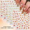 3 to 30 Sheets Autumn Maple Leaves Nail Stickers 5D Embossed Gold Foil Fall Leaf for Nails, Self-Adhesive DIY Manicure Art