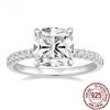 3.5CT 925 Sterling Silver Rings Cushion Cut Cubic Zirconia Engagement Rings Wedding Bands for Women Promise Ring