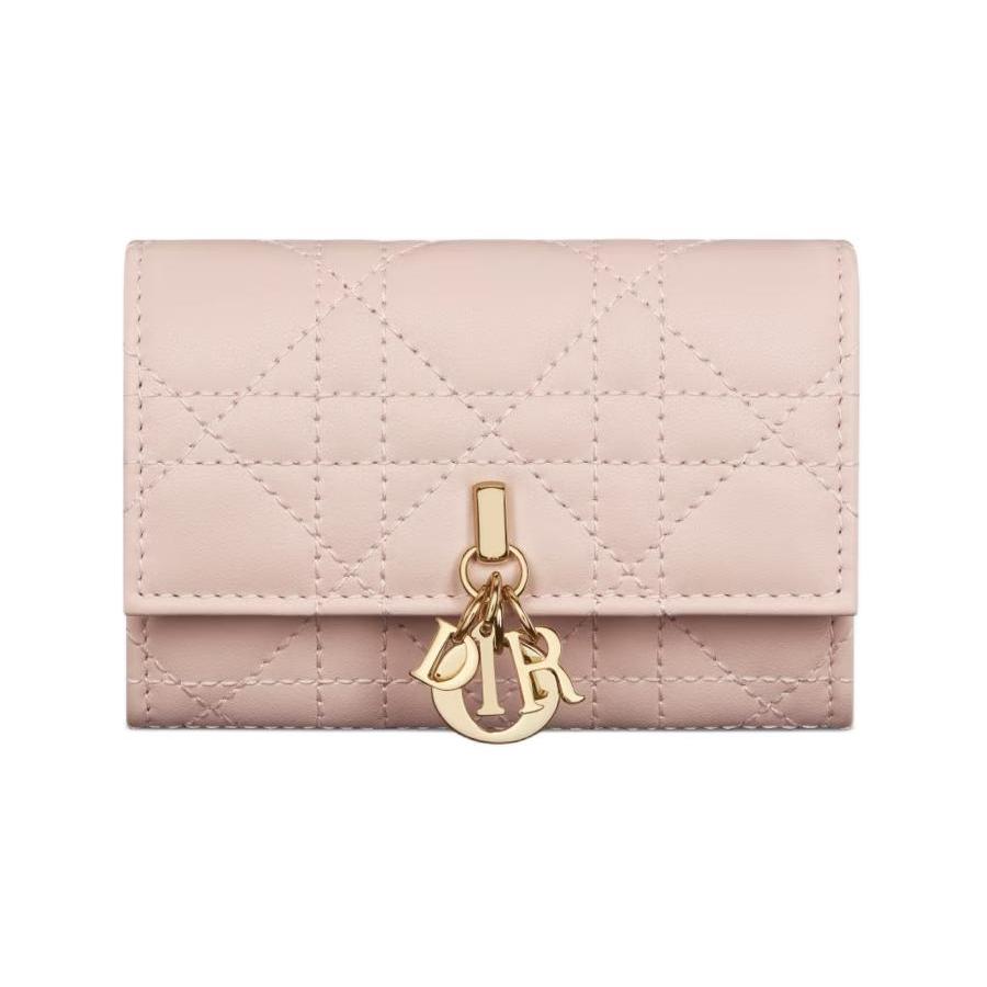 Dior Мой женский кошелек Dior из натуральной кожи ягненка, очень маленький, светло-розовый