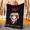 Saw Movie Flannel Blanket Soft All-Season Throw, Design for Camping, Car Travel, Hiking Sofa, Bed, Office Perfect Gift for Parties