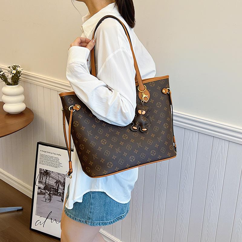 New Bag Women's Fashion Large-capacity Commuter Shoulder Bag Retro Printed Tote Bag Trendy Shoulder Women's Bag