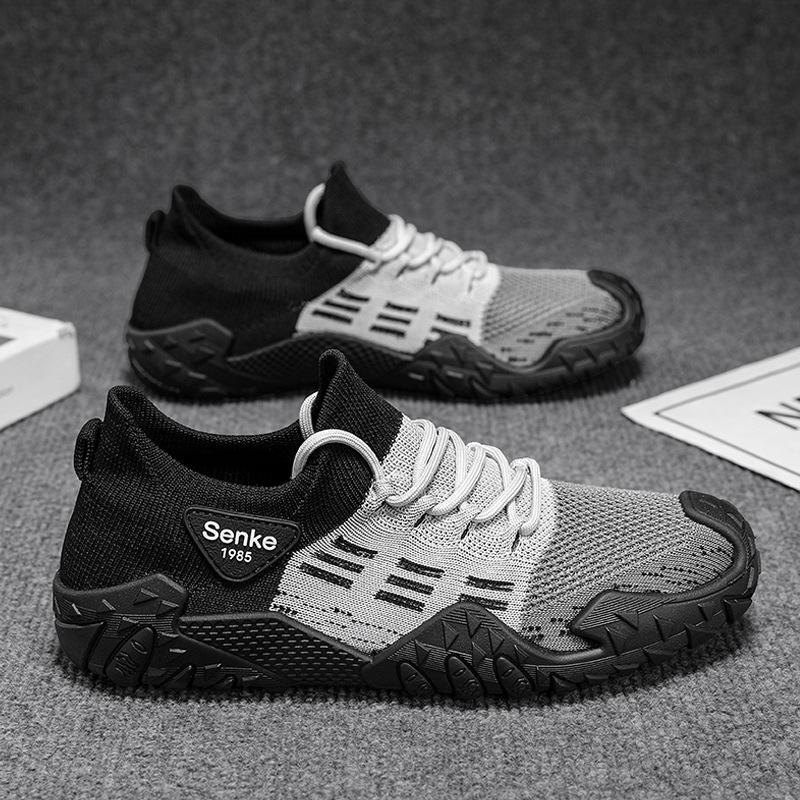 Summer breathable thin fly-woven men's casual versatile men's shoes lightweight non-slip running sports mesh shoes men