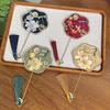 2025 New Ancient Style Chinese Mini Round Palm Fan for Bridal Photo Props