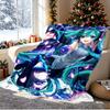 Hatsune Miku Pattern Blanket for Home Decoration, Bed, Sofa, Car Travel, Camping, Suitable for All Seasons, Birthday Christmas Gift