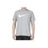 Solid Color Logo Crew Neck T-Shirt Men Tops Light-Grey DC5095-063