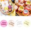 10 Pcs Acrylic Cake Toppers Round Birthday Engraved Topper Birthday Party Cake Decoration Cupcake Dessert Accessories