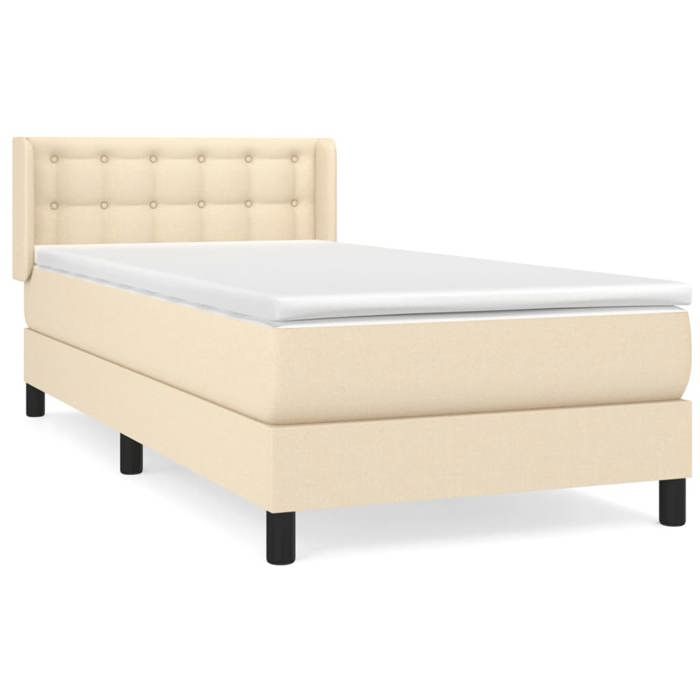 Maison Exclusive - Sommier à lattes de lit et matelas Crème 90x190 cm Tissu