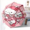 Cupid,Hello Kitty Automatic Folding Umbrella-Simple 8-Rib Design, Bright Cartoon Pattern, Durable Iron Frame, Suitable For Travel, Outdoor,