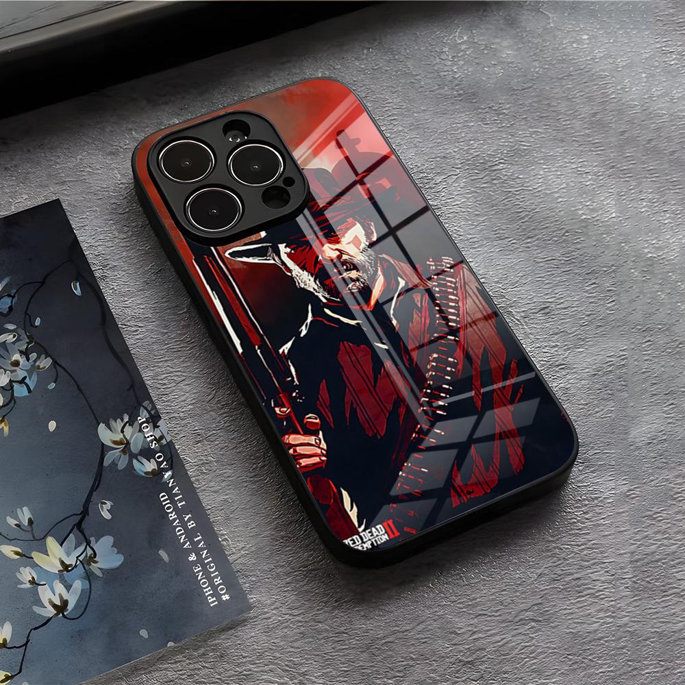 R-Red Dead R-Redemption Чехол для телефона Для IPhone 17 Air 16 E Pro Max 15 14 13 Mini 12 Pro 11 Max Plus Черная стеклянная крышка