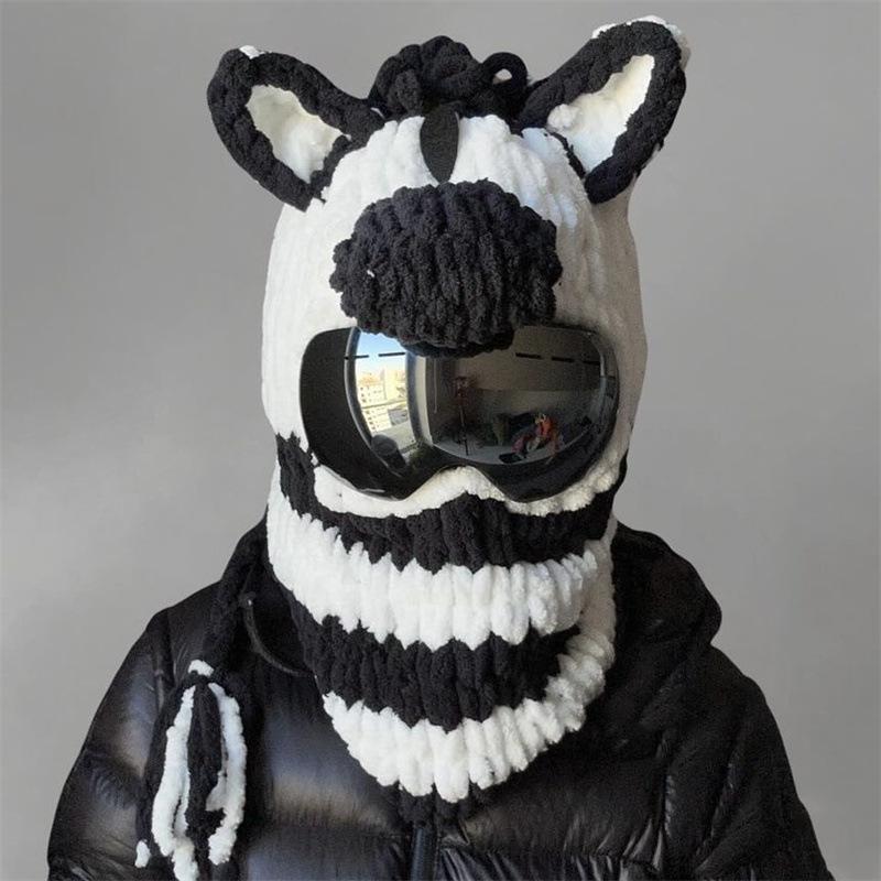 New Pure Hand-crocheted Cute Giant Panda Fisherman Hat with Large Brim Adult Pullover Hat