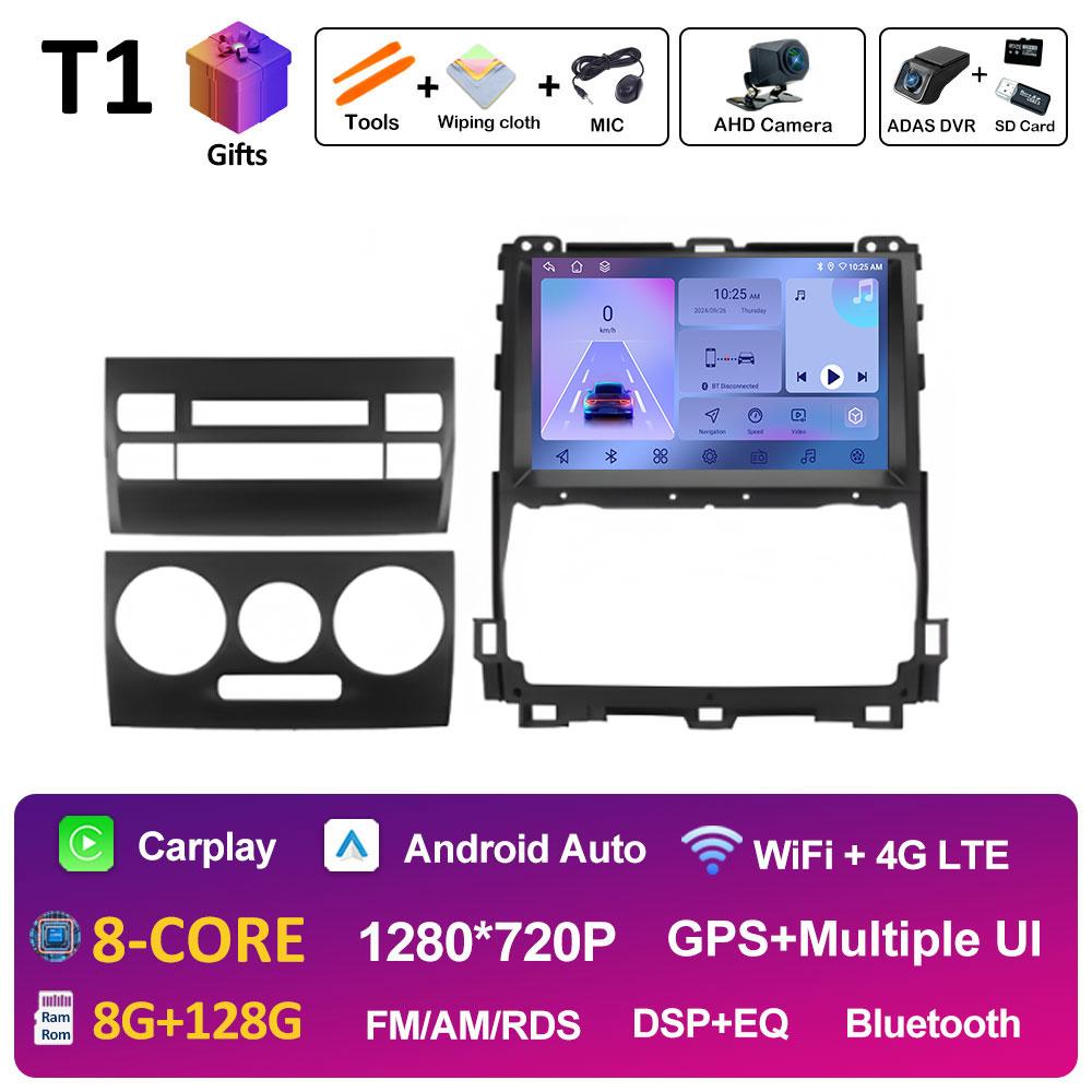 DSP стерео для Toyota Land Cruiser Prado 120 3 III 2002 2003 2004 2005 - 2009 Android 14 беспроводной Carplay GPS Navi 4G головное устройство