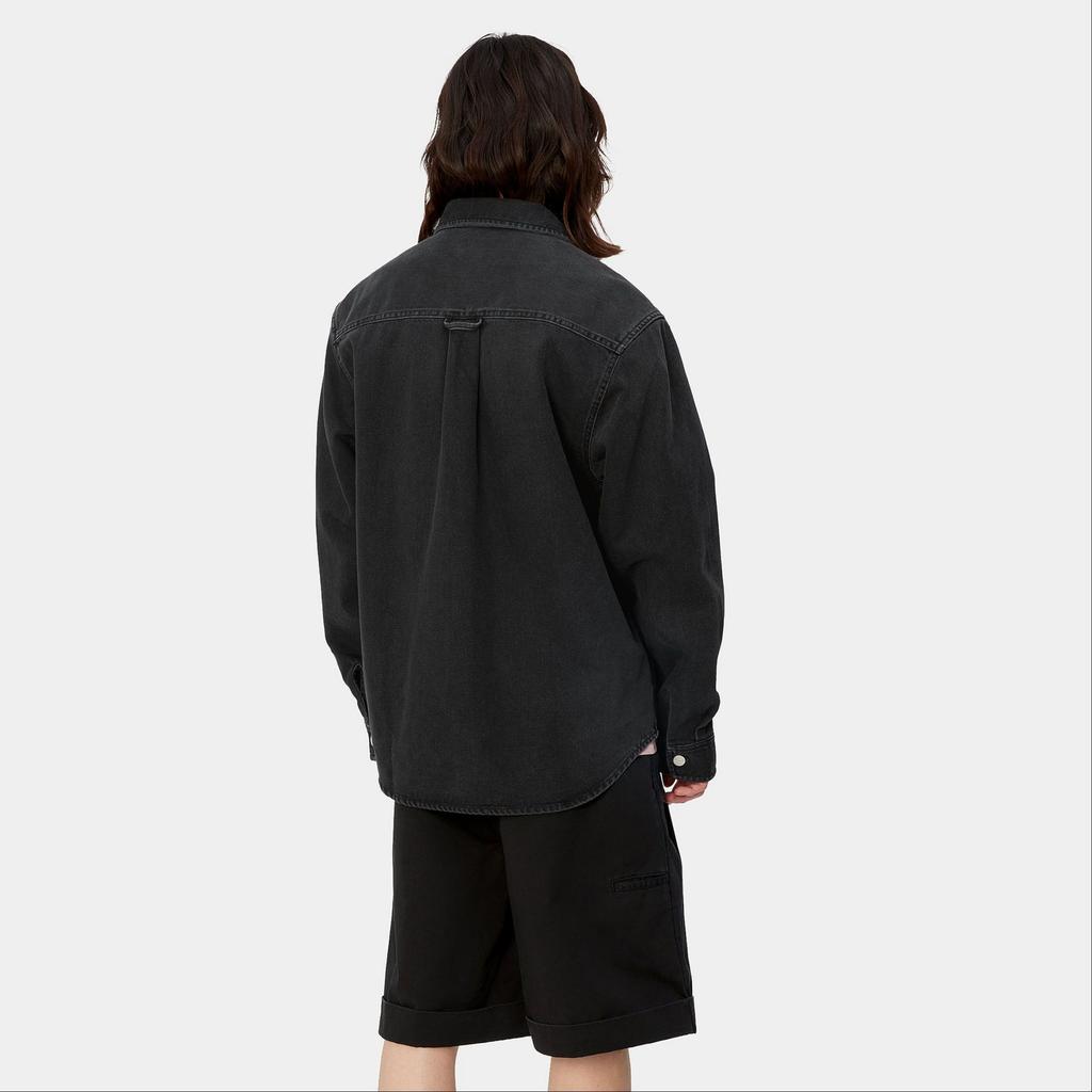 Carhartt WIP SS24 Рубашка Harvey Jac с заостренным воротником на пуговицах с длинным рукавом Мужские рубашки Черный I033346-89-4L
