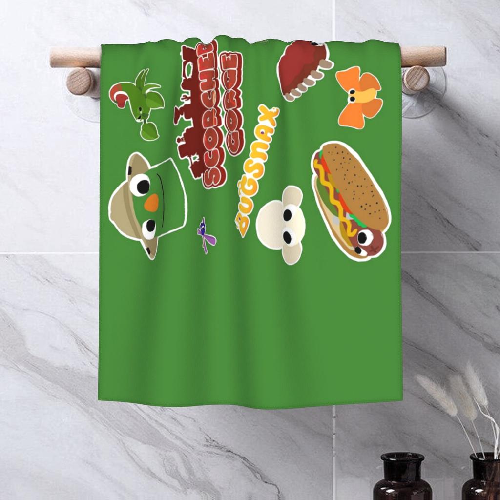Bugsnax Fan Art Scorched Gorge Bookbag Soft Face Towel Quick Dry Pool Bath Cotton Towels Breathable