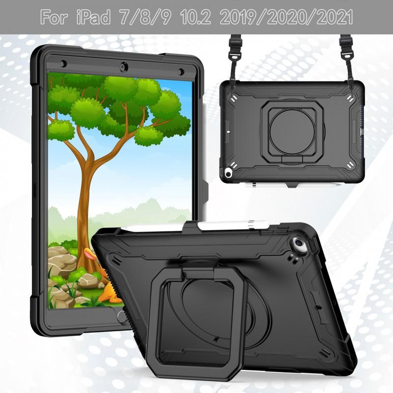 IPad Air 4/5 10.9 Inch Case With Rotating Stand Wrist Strap Shoulder Shockproof Protective Cover
