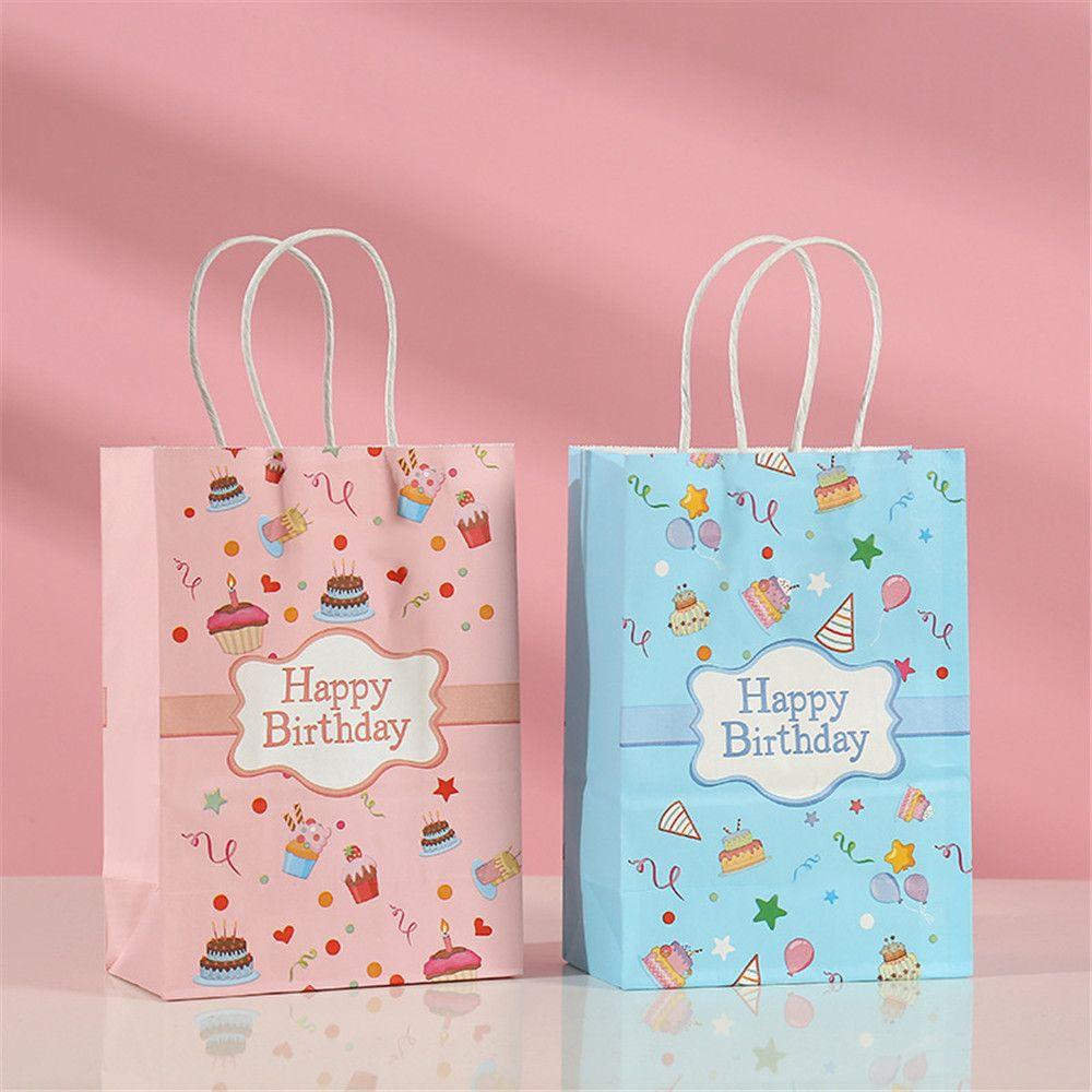 Packaging Cake Baby Shower Balloon Kraft Paper Gift Paper Bags Happy Birthday Cartoon Candy Bag