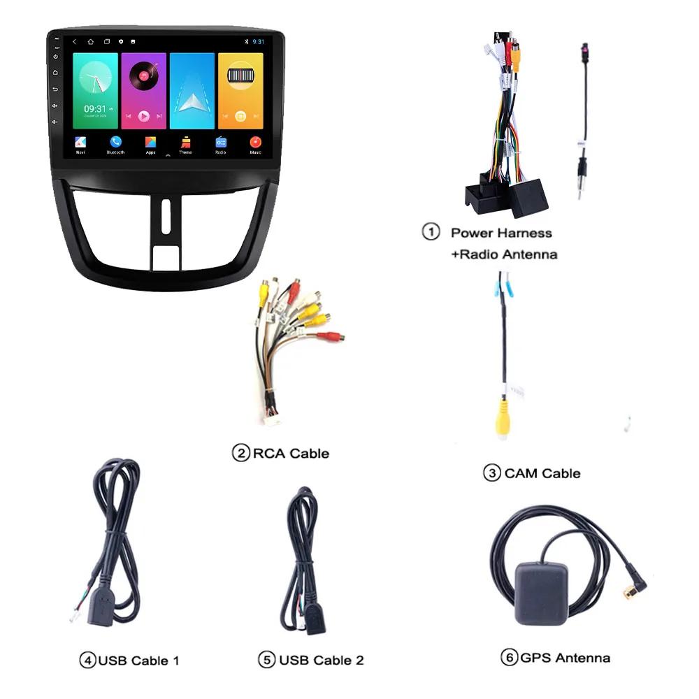 2 Din Android автомобильное радио для Peugeot 207 207CC 2006-2015 автомобильная стереосистема GPS 4G навигация мультимедийный аудиоплеер головное устройство авторадио