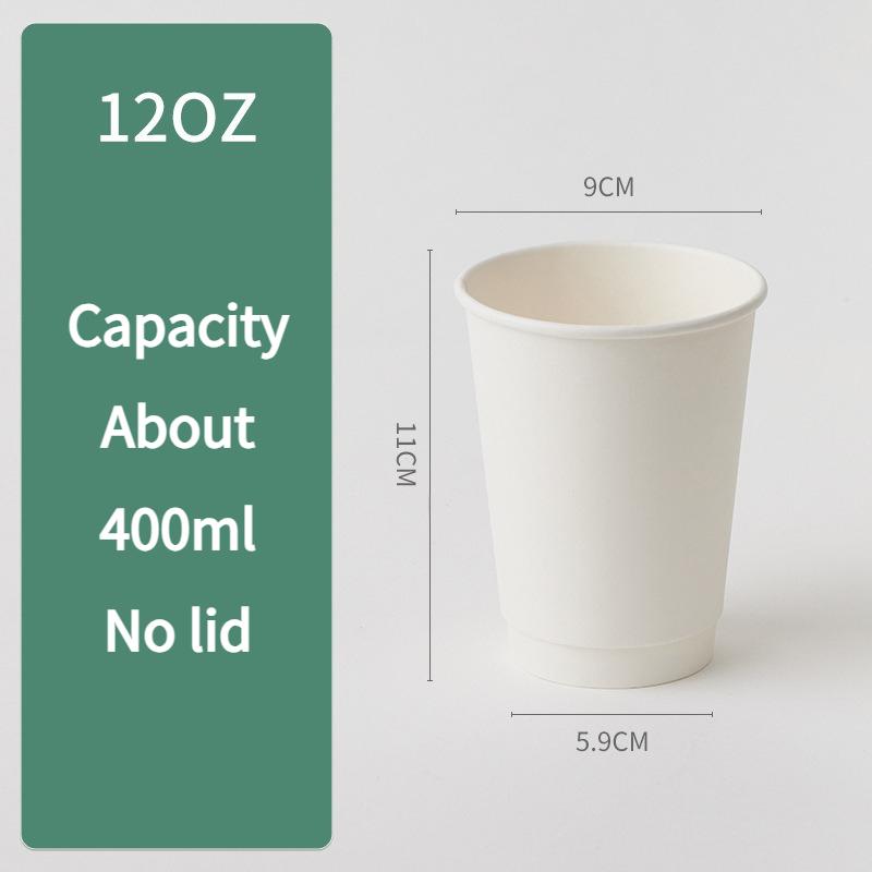 500ml Large Capacity Coffee Shop Hot Drink Cup Disposable Thickened Beverage Cup Double Layer High Temperature Resistance Portable Milk Tea Paper Cups