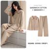 Pajamas Women'S Autumn And Winter Warm Air Cotton Interlayer Thickened Women'S Spring And Autumn Cotton Long-Sleeved Loungewear