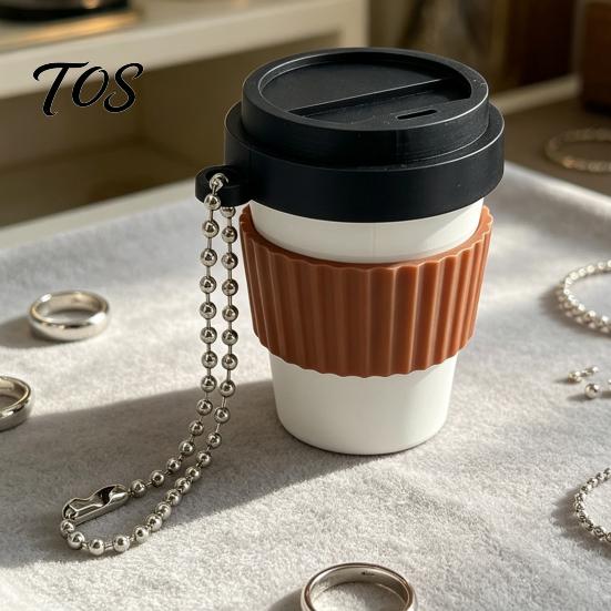 Focus Aid Clicker Toy 3D Printed Coffee Cup Clicker, Press Fidget for Hanging Stress Relief, Backpack Finger with Ball Chain