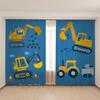 Новая симпатичная синяя желтая игрушечная машинка-экскаватор занавеска для детской комнаты, спальни для мальчиков, окна детской комнаты, 2 панели, высокое затемнение, новый узор