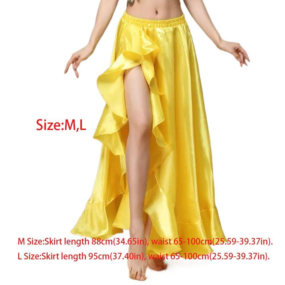 Oriental Spanish Skirt Side Pulling Belly Dance Skirt Show Costumes for Women