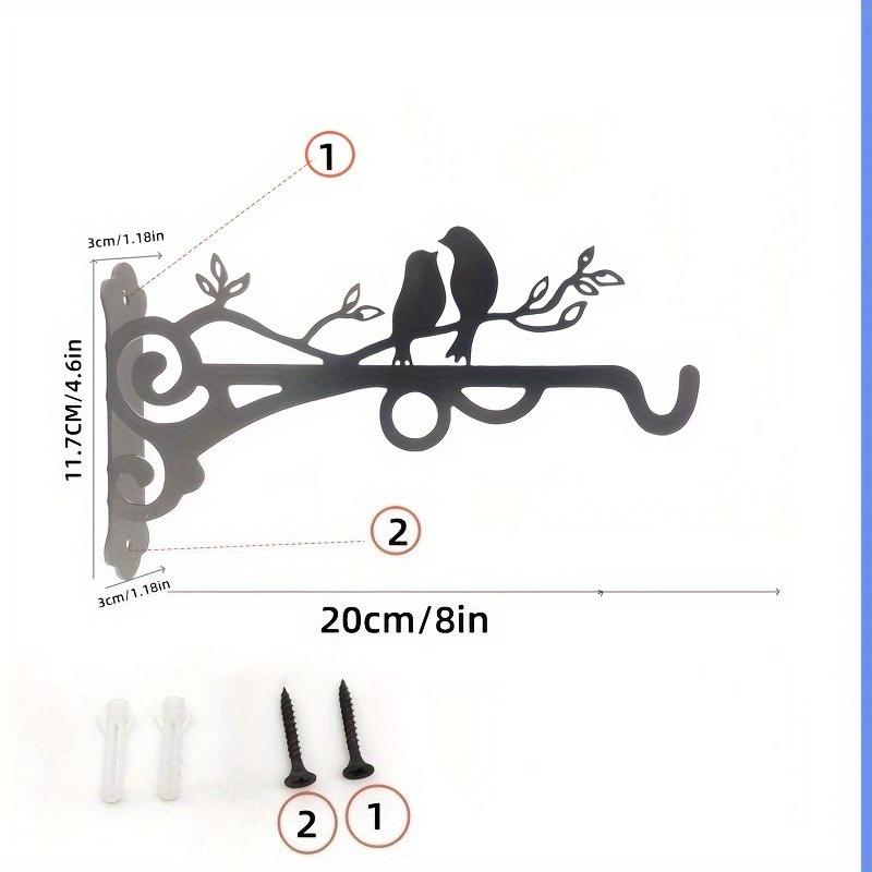 1/2 шт. Крючок для венка для домашнего декора, Простая установка с помощью прилагаемых винтов, Подходит для подвешивания садовой корзины, Для внутреннего/наружного/садового/декоративного использования