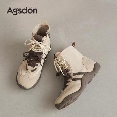 Август высокие немецкие тренировочные кроссовки женские 2025 новые осенние платформа средняя голень повседневные короткие ботинки шнуровка ботинки Мартина тренд