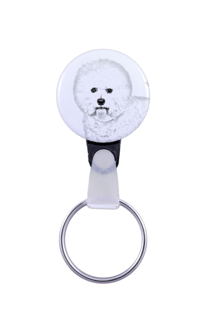 Bichon Frise, Bichon Tenerife, Bichon a Poil Frise - Keychain with a Dog Portrait, Pendant with the Brand's Own Art-Dog Graphics