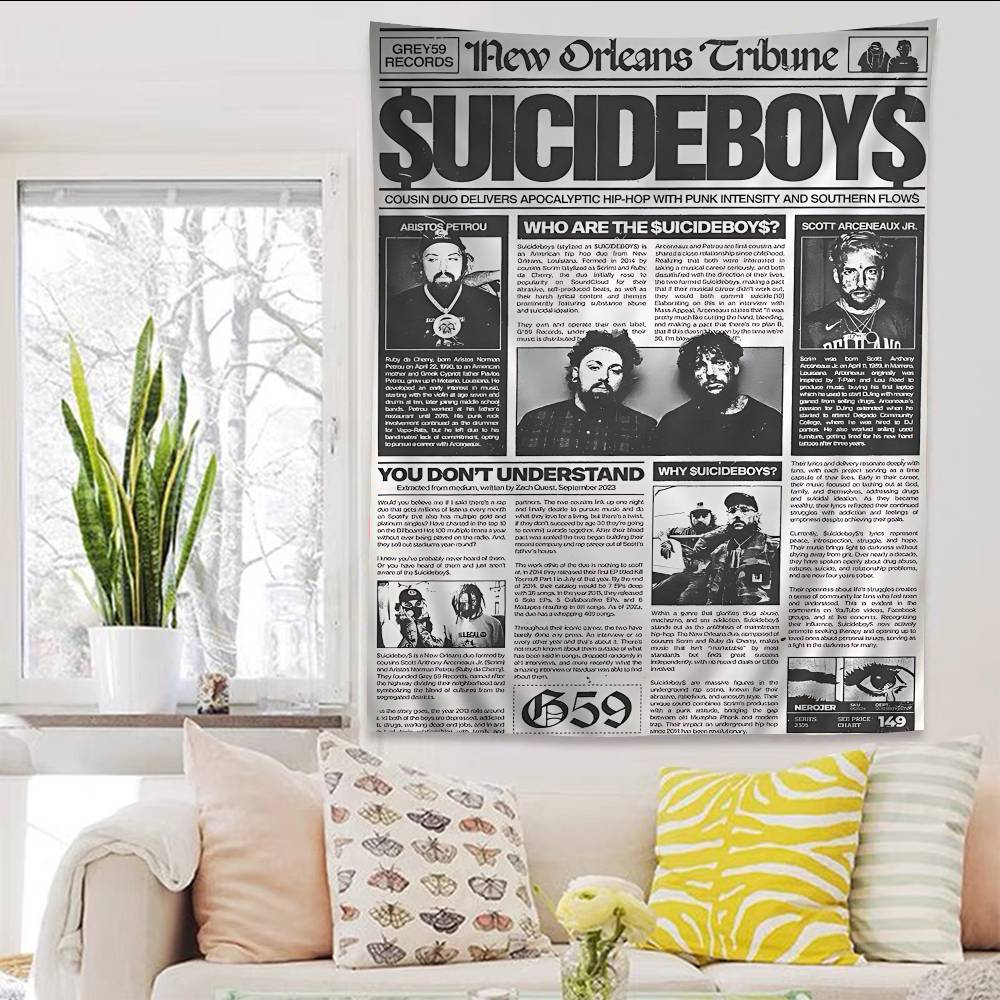 SSuicideboys G59 Мультяшный Гобелен Искусство Научная Фантастика Комната Домашний Декор Настенное Полотно Домашний Декор