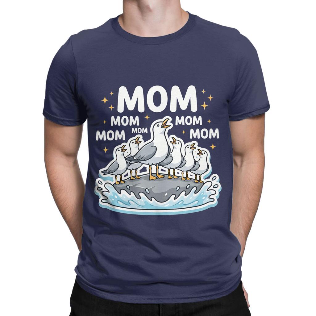 Unisexs Mom Seagull Funny Mama Seagulls Mothers Day T Shirt Pure Cotton Tops Sleeve Round Collar Tees New Arrival TShirts