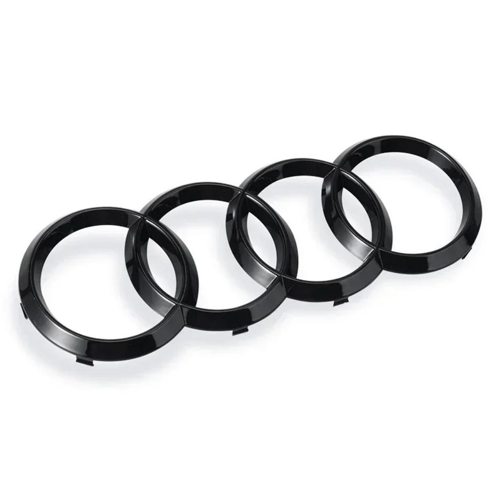 s10 Carbon Fiber/Black 4 Ring ABS Car Hood Front Bonnet Grill Rear Trunk Emblem Logo Badge Sticker For A3 A4 A5 A6 Q2 Q3 Q5 Q810s