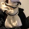 Containing Wool High Quality Knitted Scarf for Women In Winter New Korean Style Atmosphere Feeling Overlocking Warm Compact Neck Scarf