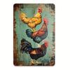 1 шт. Винтажная металлическая жестяная табличка с петухом, Деревенский декор для стен в стиле фермерского дома, Подвесная железная пластина для дома, спальни, офиса