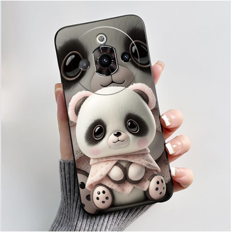 For ZTE Nubia Focus Pro 5G Case Z2351N Luxury Cute Heart Rabbit Soft TPU Silicon Matte Black Phone Casing Shockproof Back Cover