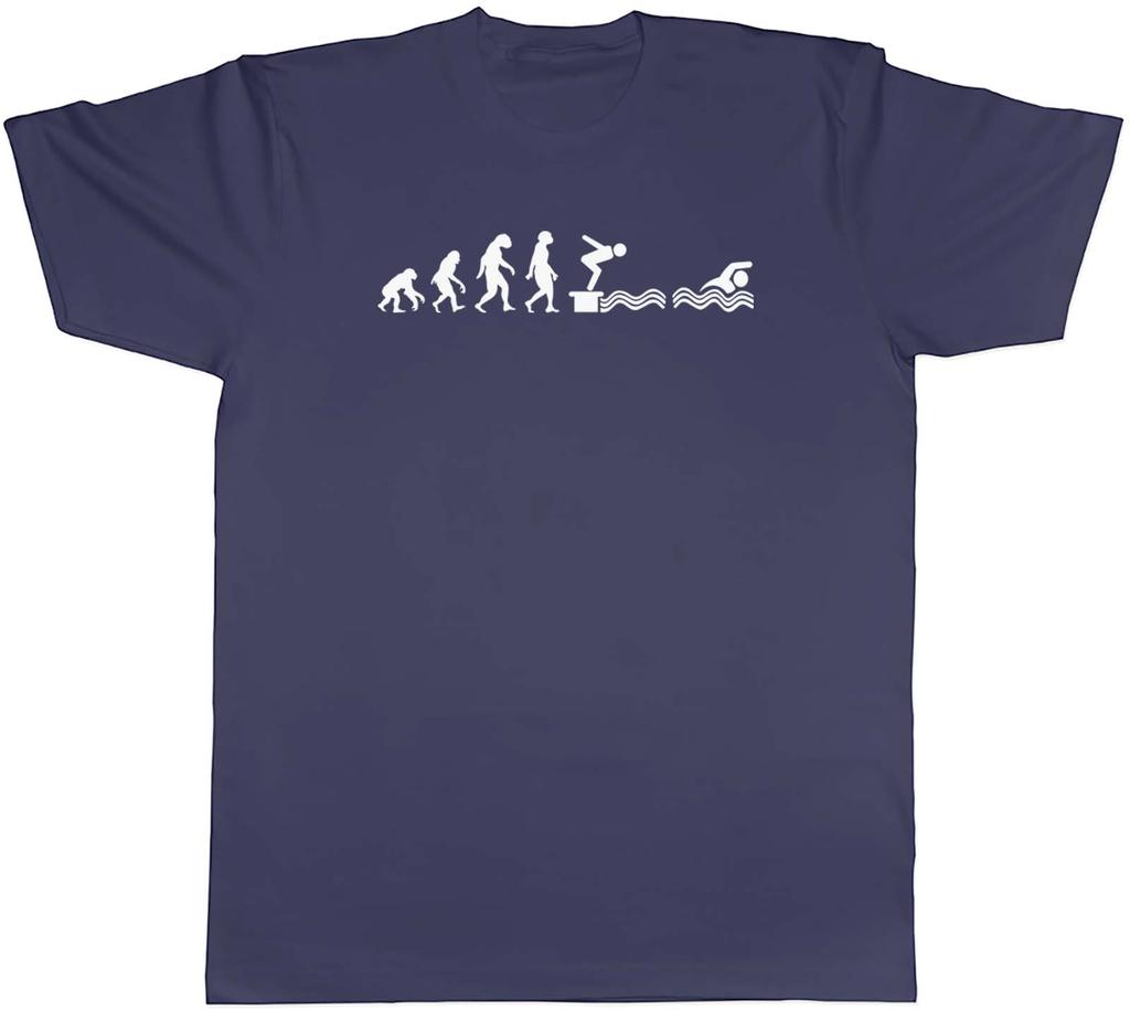 Evolution of Swimming Mens Unisex TShirt Tee