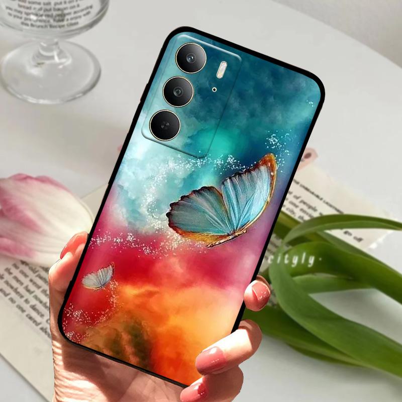 Чехол для Realme C75 4G Милый Ударопрочный Мягкий Силиконовый ТПУ Защитная Крышка для Линзы Телефона Для OPPO REALME C65 4G C67 5G Бампер Fundas