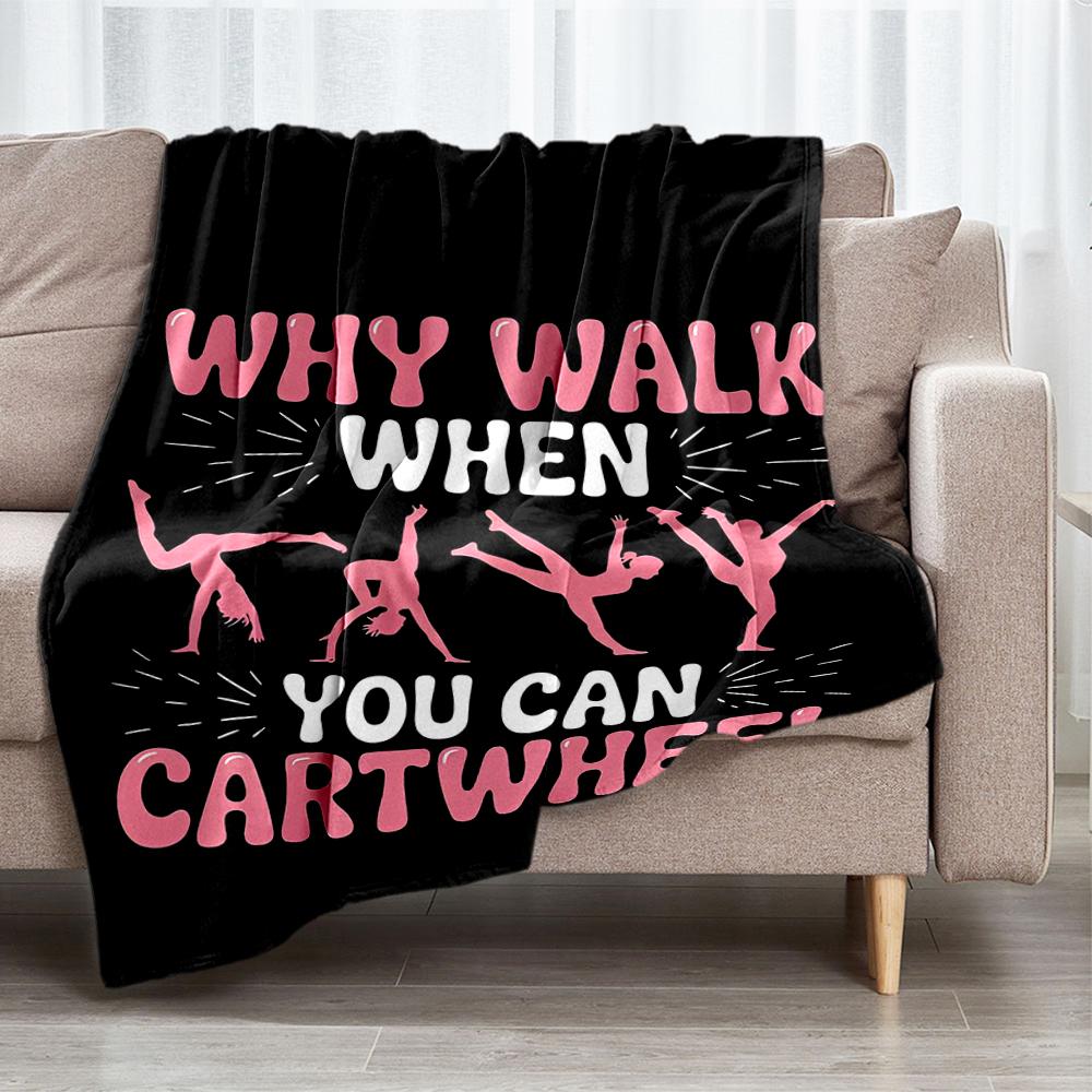 gymnastics Theme Printed Blanket - Perfect for Couch, Bed, Travel & Outdoor Use | Machine Washable, Cozy & Durable.