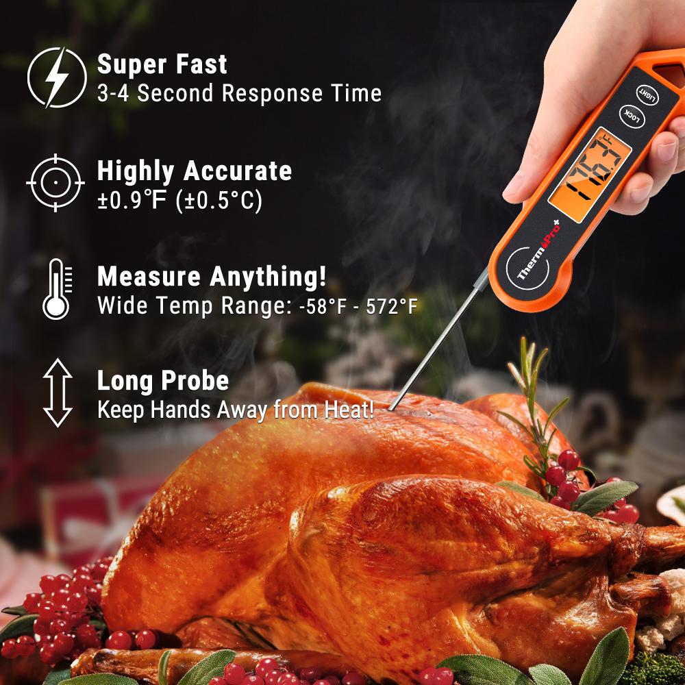 TP19H Fast Reading Waterproof Meat Thermometer Digital BBQ Thermometer with Backlight